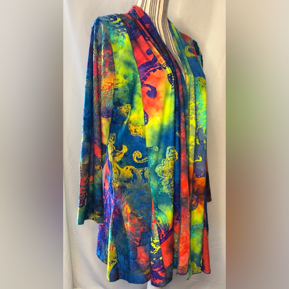 Caleaas tie dye textured cardigan size M